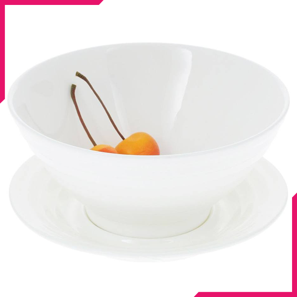 Wilmax Fine Porcelain Bowl & Saucer - bakeware bake house kitchenware bakers supplies baking