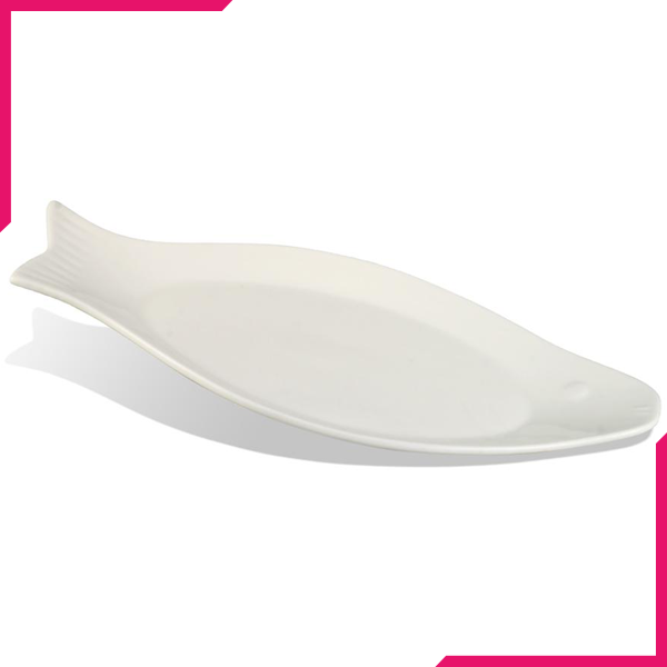 Wilmax Fine Porcelain Fish Plate 18" - bakeware bake house kitchenware bakers supplies baking