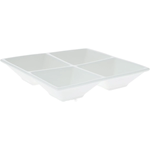 Wilmax Fine Porcelain Divided Square Dish 6" X 6" - bakeware bake house kitchenware bakers supplies baking