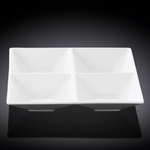 Wilmax Fine Porcelain Divided Square Dish 6" X 6" - bakeware bake house kitchenware bakers supplies baking