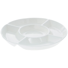 Wilmax Fine Porcelain Divided Round Dish 10" - bakeware bake house kitchenware bakers supplies baking
