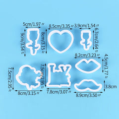 Love Theme Fondant & Cookie Cutters 7Pcs Set