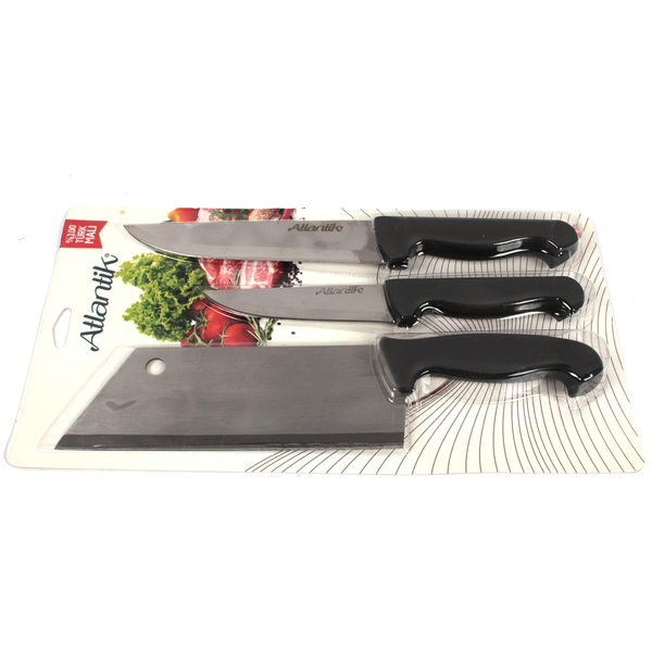 Pirge Atlantik Plastic Handle Triple Line Knife Set - bakeware bake house kitchenware bakers supplies baking