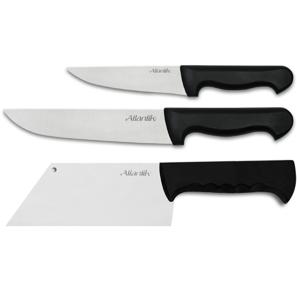 Pirge Atlantik Plastic Handle Triple Line Knife Set - bakeware bake house kitchenware bakers supplies baking