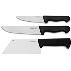 Pirge Atlantik Plastic Handle Triple Line Knife Set - bakeware bake house kitchenware bakers supplies baking