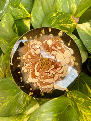 Handmade Resin Art Peach Flower Coaster Single