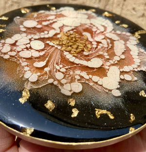 Handmade Resin Art Peach Flower Coaster Single