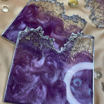 Handmade Resin Art Purple Set Of 4 Coasters