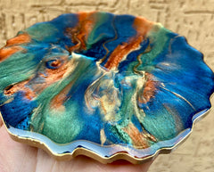 Handmade Resin Art Pool Of Colors Single Coaster