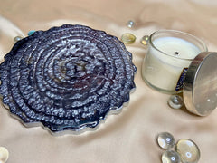 Handmade Resin Art Grey Grain Coaster Single