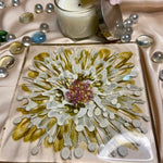 Handmade Resin Art Clear White Gold Flower
