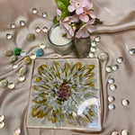 Handmade Resin Art Clear White Gold Flower