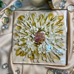 Handmade Resin Art Clear White Gold Flower