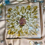 Handmade Resin Art Clear White Gold Flower