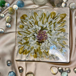 Handmade Resin Art Clear White Gold Flower