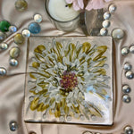 Handmade Resin Art Clear White Gold Flower