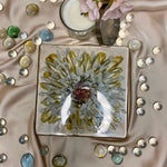 Handmade Resin Art Clear White Gold Flower