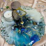 Handmade Resin Art Royal Blue Platter