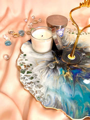 Handmade Resin Art Royal Blue Platter
