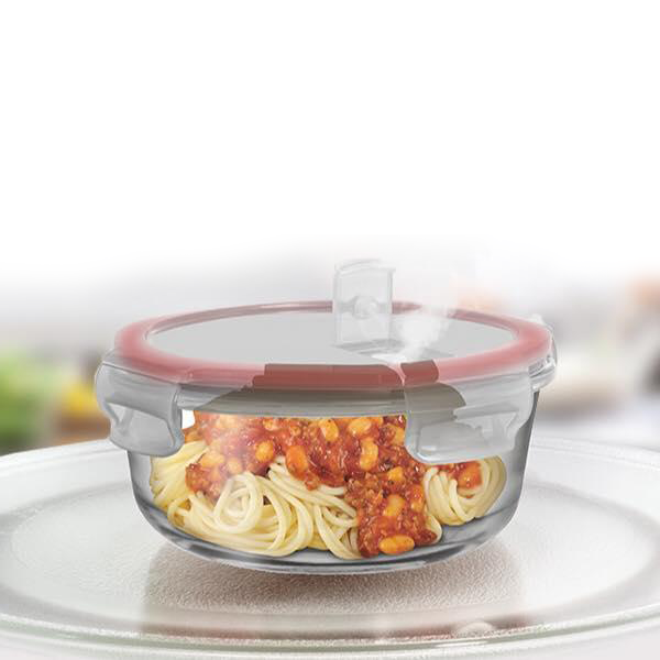 Pyrex Easy Vent Round Glass Food Storage Container - bakeware bake house kitchenware bakers supplies baking