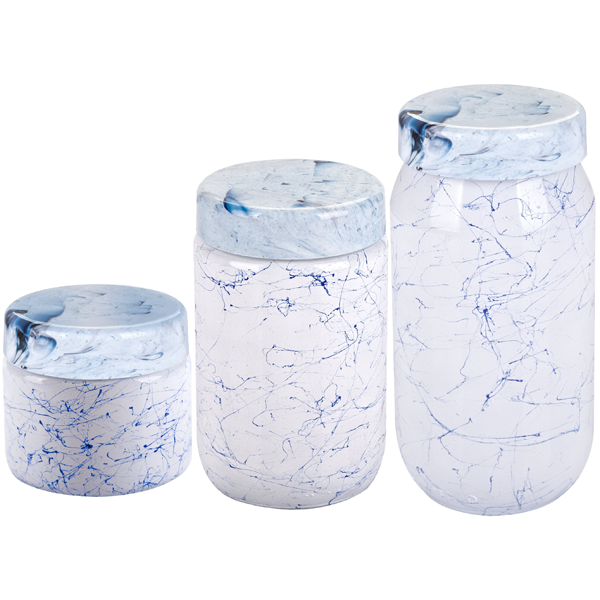 Sarina 3Pcs Marble Jar Set - bakeware bake house kitchenware bakers supplies baking