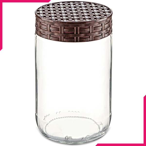 Sarina Straw Decorated Jar 660CC - bakeware bake house kitchenware bakers supplies baking