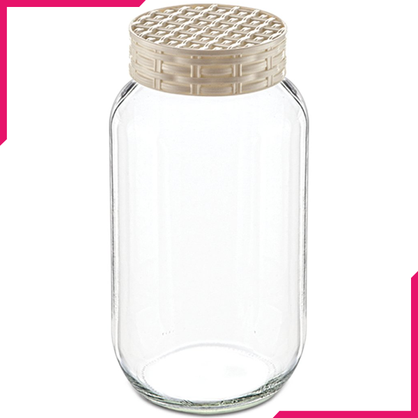 Sarina Straw Decorated Jar 1000CC - bakeware bake house kitchenware bakers supplies baking