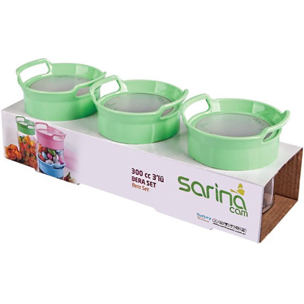 Sarina 3Pcs Bera Stackable Jar Set - bakeware bake house kitchenware bakers supplies baking
