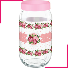 Sarina Decorated Jar 1000CC - bakeware bake house kitchenware bakers supplies baking