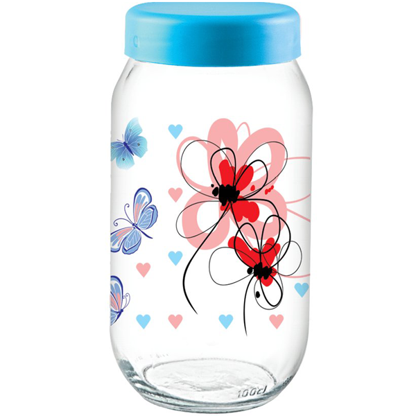 Sarina Decorated Jar 1000CC - bakeware bake house kitchenware bakers supplies baking