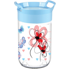 Sarina Decorated Bera Stackable Jar 660CC - bakeware bake house kitchenware bakers supplies baking