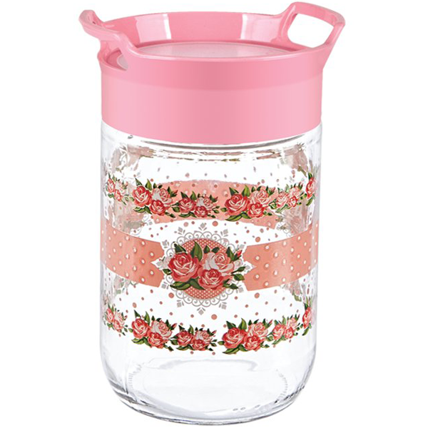 Sarina Decorated Bera Stackable Jar 660CC - bakeware bake house kitchenware bakers supplies baking