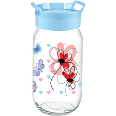 Sarina Decorated Bera Stackable Jar 1000CC - bakeware bake house kitchenware bakers supplies baking