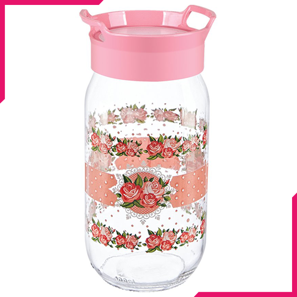 Sarina Decorated Bera Stackable Jar 1000CC - bakeware bake house kitchenware bakers supplies baking