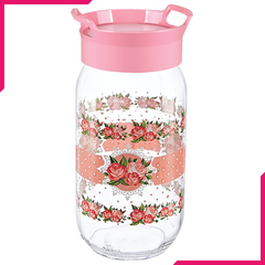 Sarina Decorated Bera Stackable Jar 1000CC - bakeware bake house kitchenware bakers supplies baking