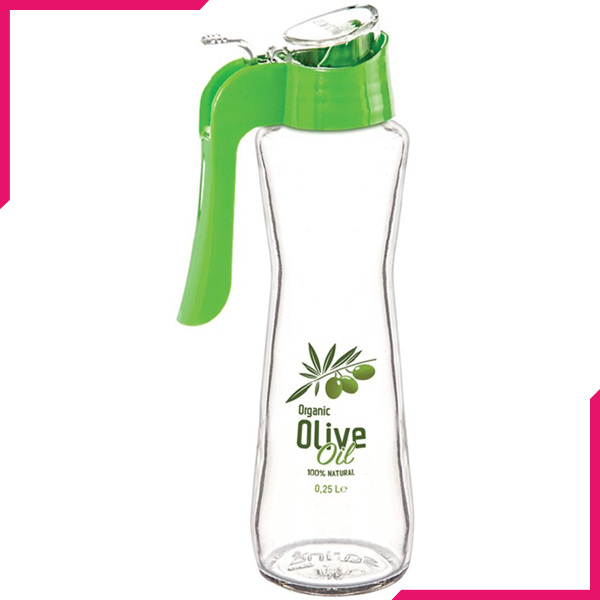 Sarina Decorated No Splash Olive Oil & Vinegar Bottle - bakeware bake house kitchenware bakers supplies baking