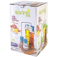 Sarina Metal Oil & Salt Table Set 4Pcs - bakeware bake house kitchenware bakers supplies baking