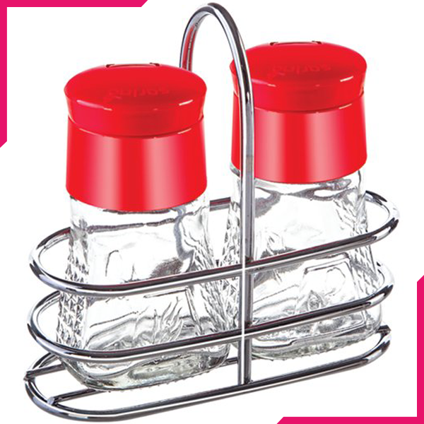 Sarina Tulip Metal Salt & Pepper Shaker Table Set 2Pcs - bakeware bake house kitchenware bakers supplies baking