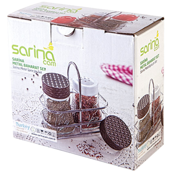 Sarina Tulip Metal Spice Jar Table Set 2Pcs - bakeware bake house kitchenware bakers supplies baking