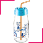 Sarina Decorated Milk Bottle With Straw - bakeware bake house kitchenware bakers supplies baking