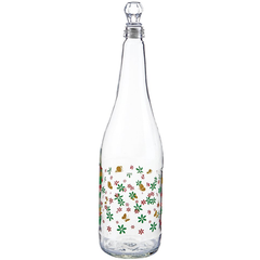 Sarina Opaque Designed Half Clear Long Nick Water Bottle - bakeware bake house kitchenware bakers supplies baking
