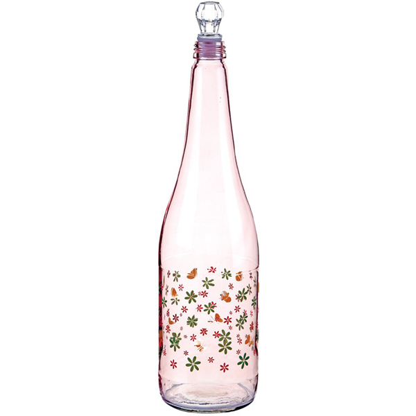 Sarina Opaque Designed Half Clear Long Nick Water Bottle - bakeware bake house kitchenware bakers supplies baking