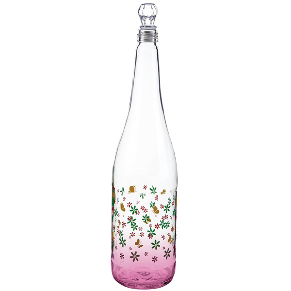 Sarina Opaque Designed Half Clear Long Nick Water Bottle - bakeware bake house kitchenware bakers supplies baking