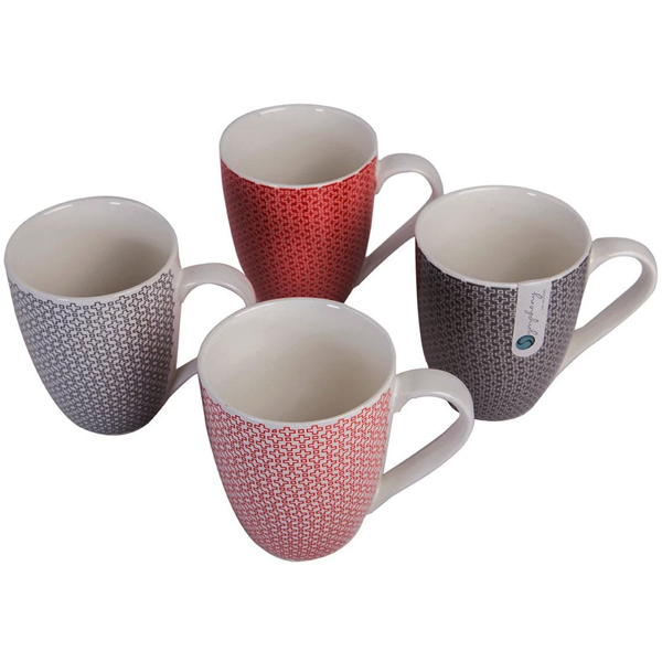 Symphony Criss Cross Mug 4Pcs - bakeware bake house kitchenware bakers supplies baking