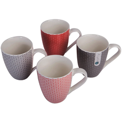 Symphony Criss Cross Mug 4Pcs - bakeware bake house kitchenware bakers supplies baking