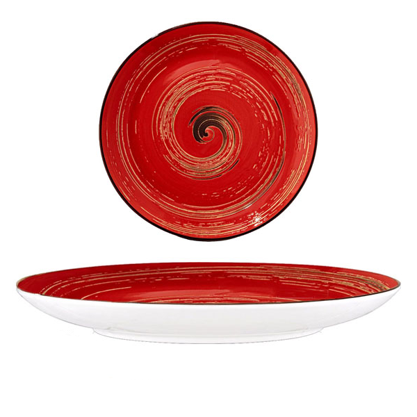 Wilmax Spiral Red Round Plate 8"