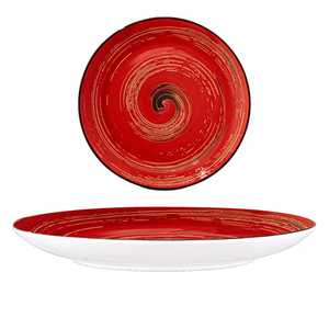 Wilmax Spiral Red Round Plate 10"