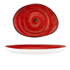 Wilmax Spiral Red Stone Shape Dish 13" X 9.75"