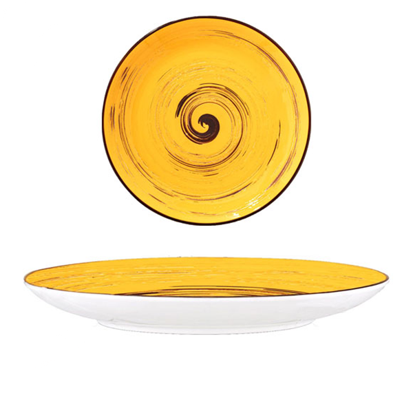 Wilmax Spiral Yellow Round Plate 10"