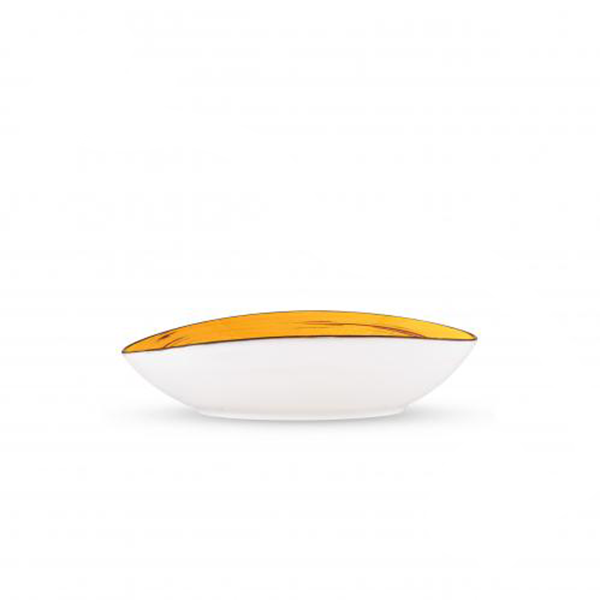 Wilmax Spiral Yellow Oval Bowl 9.75" X 6.5" X 2.5"